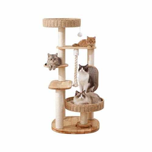 48in Natural Wood Cat Tree for Large Cats (48IN)