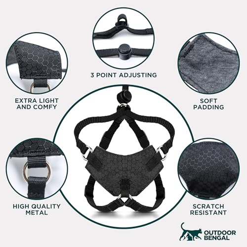 Houdini™ Escape Proof Cat Harness and Leash (Black / XL)