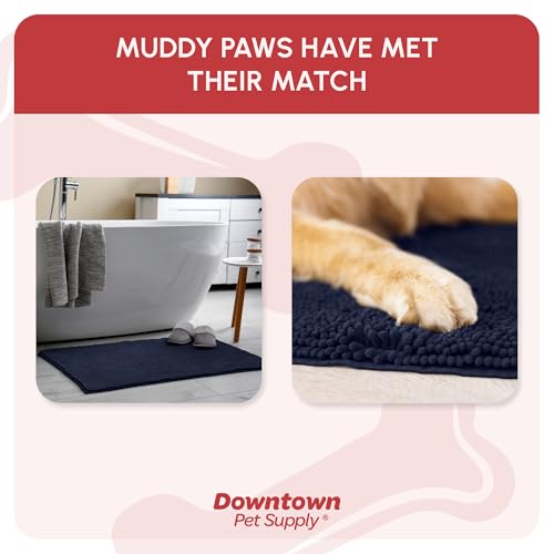 Dog Mud Mat 60" x 36" Navy Blue (60" x 36" / Navy Blue)