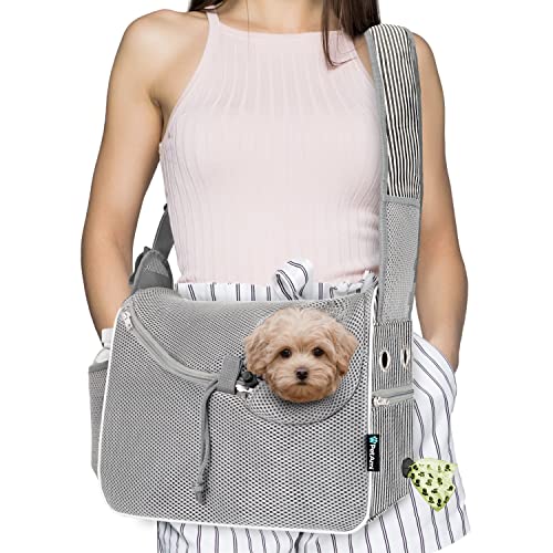 Dog Sling Carrier Small Dogs (Stripe Black)