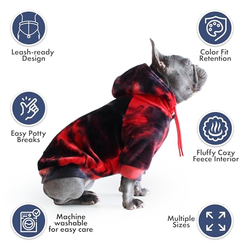 Dog Hoodie Buttery (Red & Black / X-Large)