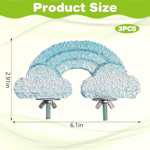 3PCS Bird Beak Grinding Stone Resin Bird Perch Stand Grinding Claw Clouds Birds Cage Perch Parrot Climbing Chewing Toys Parakeet Cage Accessories for Budgies Cockatiels Conures