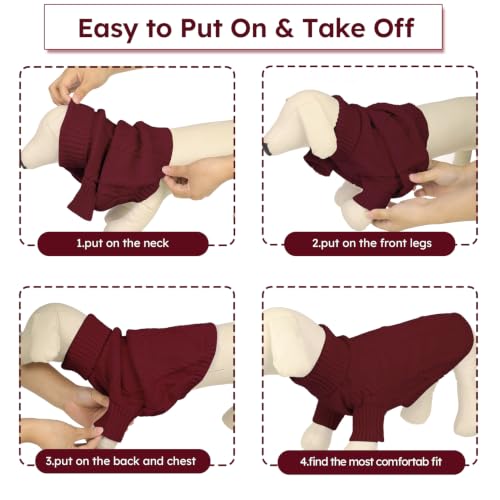 Small Dog Sweater for Small Dogs Girl (Small / Burgundy)