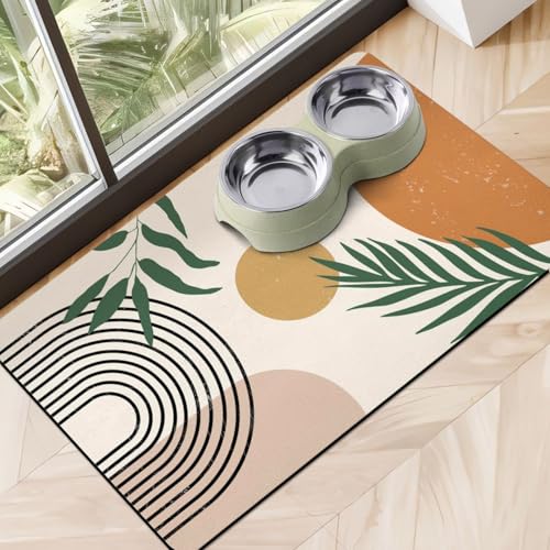 Dog Food Mats for Floors (Boho Orange / M(16"×24"))