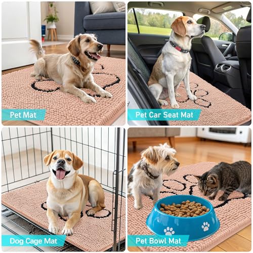 Dog Door Mat for Muddy Paws 36x24 (Peach / 36" X 24")