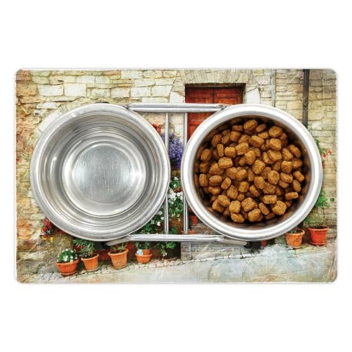 Tuscan Pet Mat for Food and Water (Orange Violet)