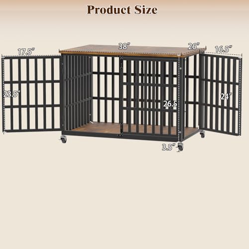 38 Inch Dog Crate Furniture (38.0"L x 26.0"W x 30.0"H)