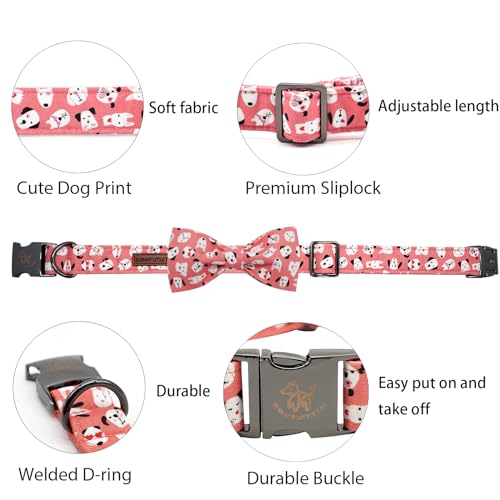 Dog Collar With Bow Tie (Cute Dog / X-Large (Pack of 1))