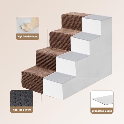 Dog Stairs for Bed 18" H (Brown / Standard 15" x 24" x 18")