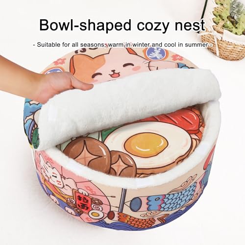 Ramen Noodle Cat Bed (19.7"L x 19.7"W x 7.9"Th / orange)