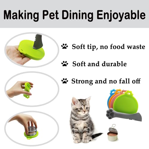 Food Can Spoon & Lids (4-Pack + Grey Spoon)