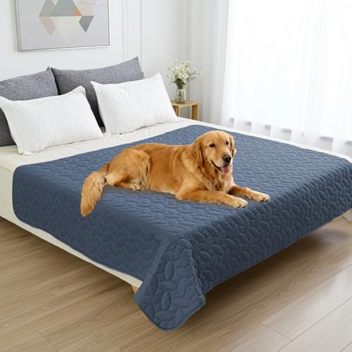 Pet Bed Cover Dog Bed Blanket for Sofa and Furniture Waterproof New Pattern Design (82x102 Inch (Pack of 1) / Navyblue)