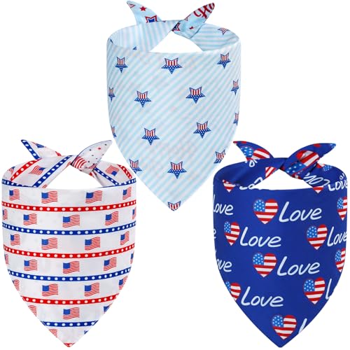 4th of July Dog Bandanas Large 3PCS (Independence-26 / Large)