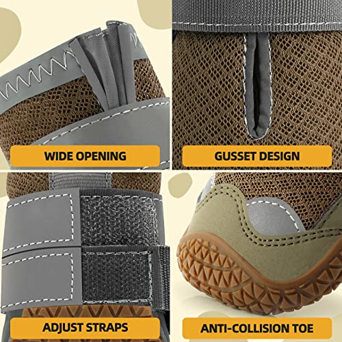 Dog Boots for Large Dogs (Army Green / Width 1.96 Inch)