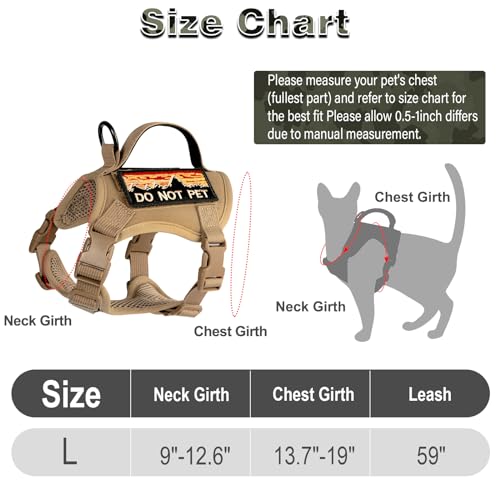 Tactical Cat Harness for Walking (L / Khaki)