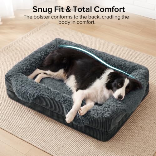 Orthopedic Dog Bed Extra Large Sized Dog (Grey / 48"L x 35"W x 7.5"T)