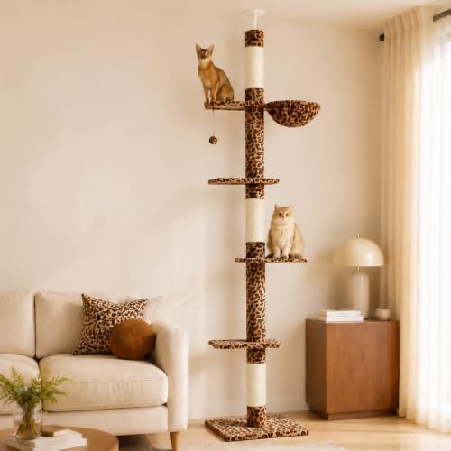 Floor to Ceiling Cat Tree (Leopard / Free Stand)