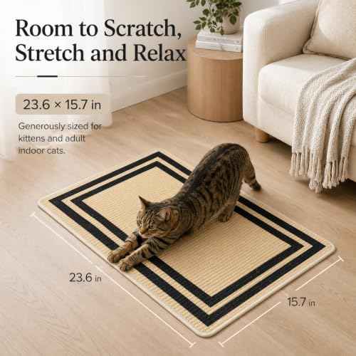 Cat Scratcher Mat (Beige Black)
