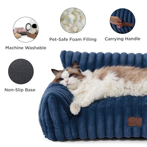 ComfyFleece® Shown on TV Fluffy Cat Couch for Pets (24x18x10" / Night Blue)