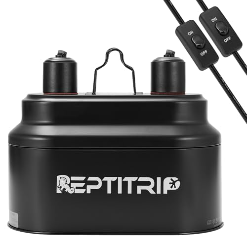 Dual Reptile Light Fixture with Switches (Heat Lamp+switches)