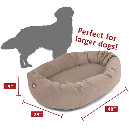 Suede Calming Dog Bed (Stone)