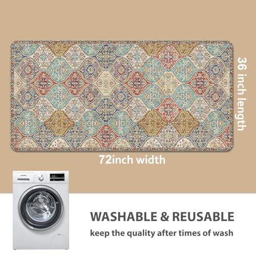 Washable Pee Pads for Dogs (36x72 Inch (Pack of 2) / Cream/Multi)