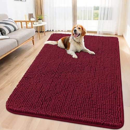 Dog Door Mat for Muddy Paws 59x35 (Burgundy / 59"X35")
