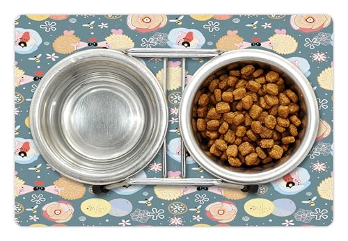 Animal Pet Mat for Food and Water (Multicolor)
