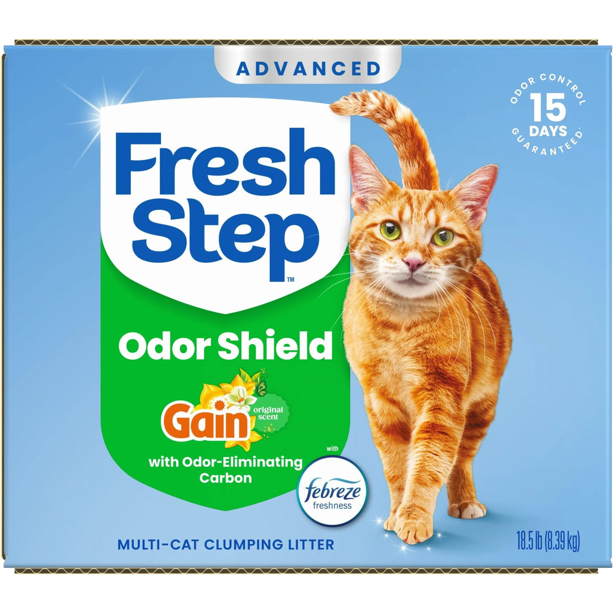 Advanced Odor Shield Clumping Cat Litter with Gain (Advanced Litter / 18.5 lb (Pack of 2))