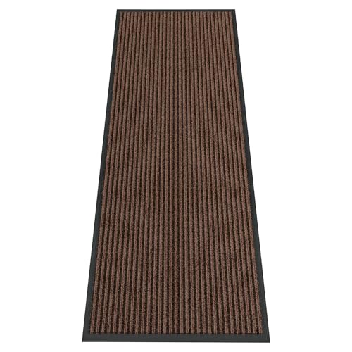 Indoor Outdoor Door Mat (Brown Striped / 2' x 6' (Rectangular))
