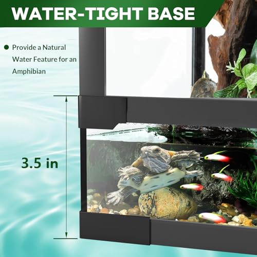 24" X 18" x 18" Reptile Tall Glass Terrarium Rainforest Habitat Double Hinge Door with Screen Ventilation 34 Gallon Reptile Terrarium Easy Assembly for Lizard Tortoise Snake (24x18x18 inch)