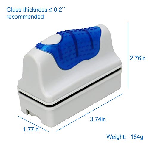 Magnetic Aquarium Fish Tank Glass Algae Glass Cleaner Scrubber Floating Clean Brush (M / Blue)