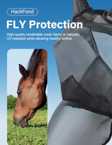 Horse Fly Mask with Nose Cover (Large / Long Nose)