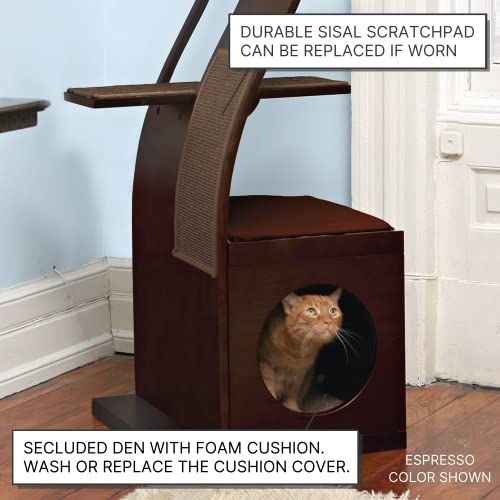 69 Inch Tall Black Espresso Lotus Cat Tower (Black Espresso)