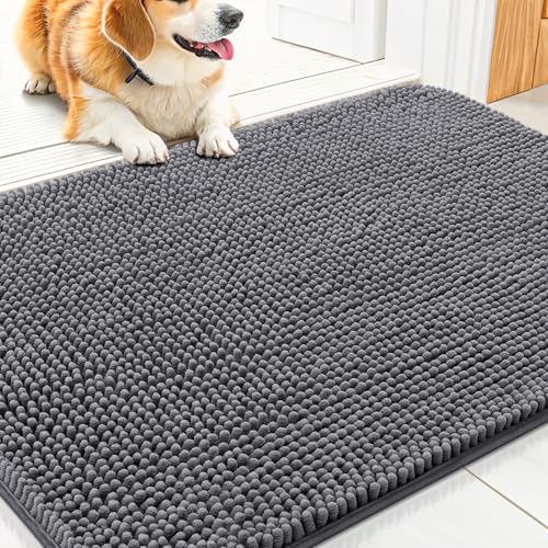 Dog Door Mat for Muddy Paws 30x17 (Dark Grey / 30"X17")