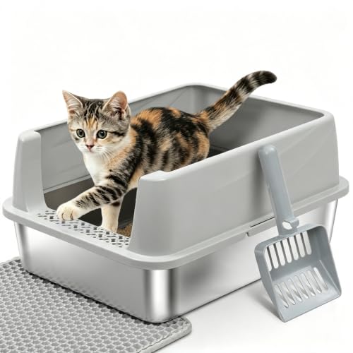 Stainless Steel Litter Box with Lid (Small)