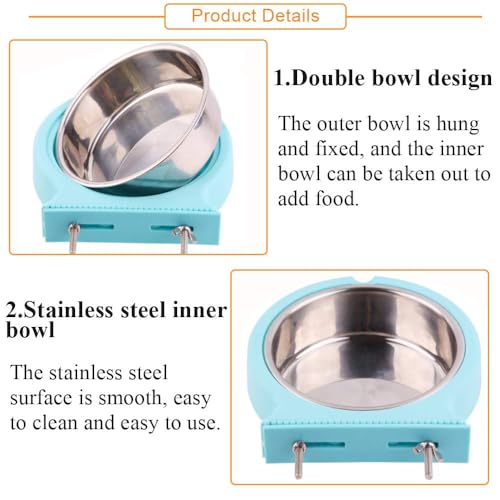 Crate Dog Bowl (2 PCS / Blue, Pink)