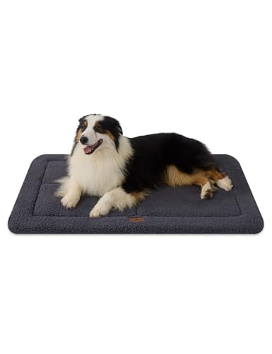 Low Profile Dog Crate Mat Reversible Bed Pad (Dark Gray)