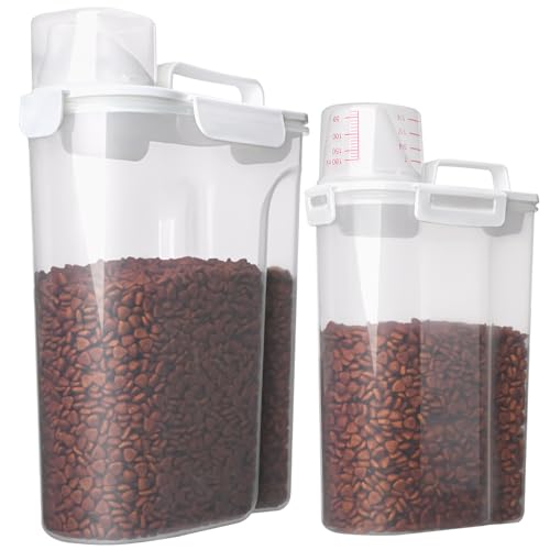 Dog Food Storage Container (White 6Qt + 3Qt)