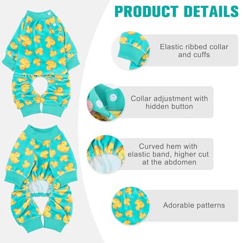 Dog Pajamas Soft Stretchy Fleece Puppy Sweater for Large Dogs (Yellow Duck(pack of 1) / Large)
