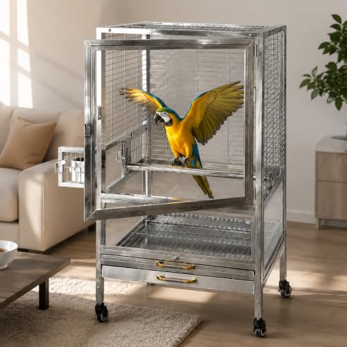 Parrot Bird Cage (Anti-scatter, 60x50x106cm)