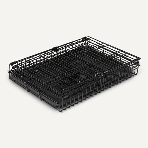 Durable Foldable Metal Wire Dog Crate with Tray (18.0"L x 12.4"W x 15.0"H / Single Door no Divider)
