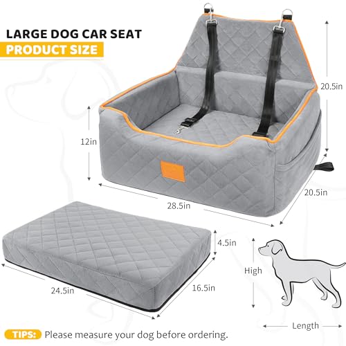 Dog Car Seat for Large (Gray)