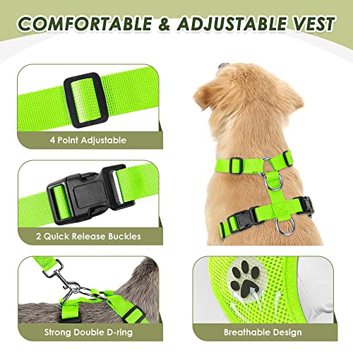 Dog Seat Belt and Harness for Car (Lime / XX-Small)