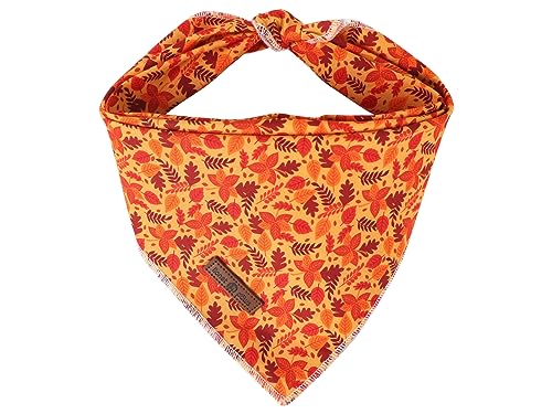 Fall Dog Bandana for Small Medium Large Dogs (Red Leaves / Large (Pack of 1))