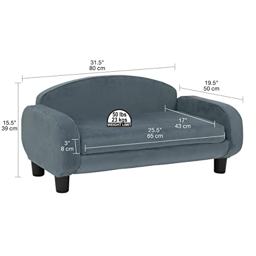 Cat Sofa Bed Pet Couch for Indoor Cats Elevated Cat Beds with Removable Washable Mattress Cover for Kitten (Pet Sofa / Cornflower)