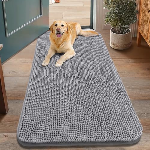 Dog Door Mat for Muddy Paws 48x30 (Grey / 48"X30")