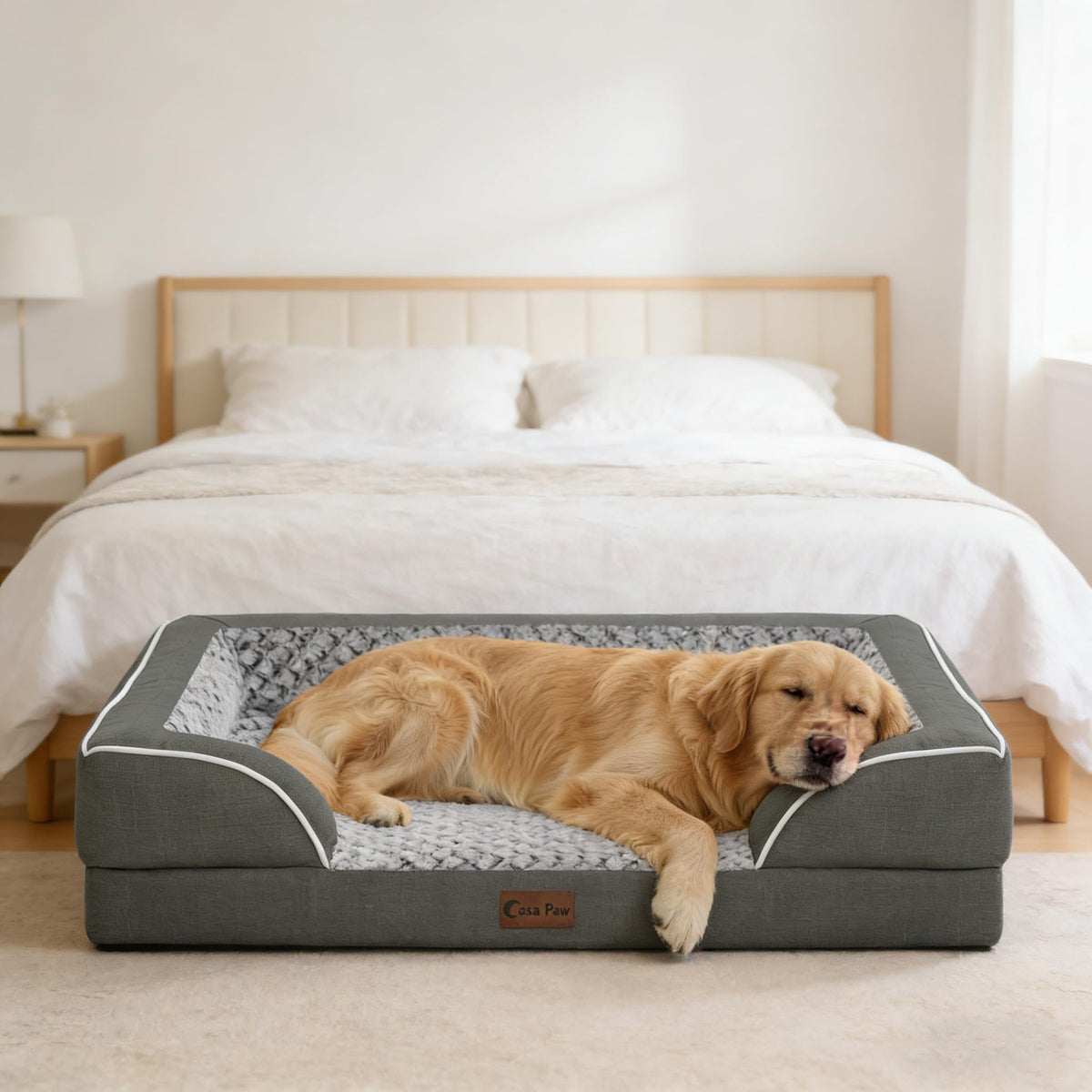 Orthopedic Dog Bed for Extra Large Dogs (Dark Grey / 45.0"L x 35.0"W x 8.5"Th)