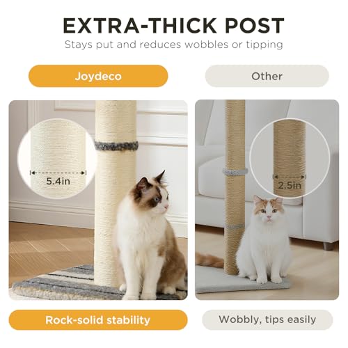 Cat Scratching Post 38 Inches Heavy Duty and Thick Scratching Post Sisal Rope with Hanging Ball and Mice for Indoor Cats (38 inch Grey)