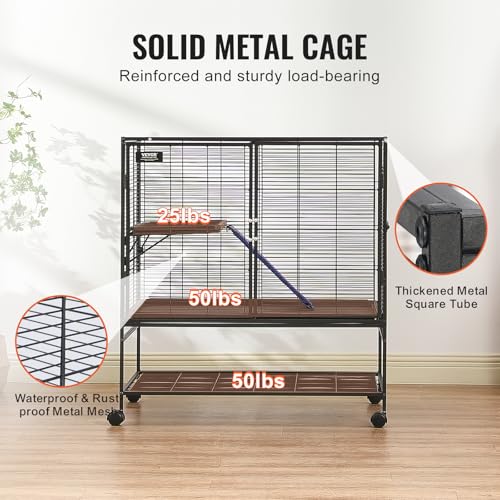 39" Rolling Metal Ferret Cage (36.2"L x 22.8"W x 39.4"H)